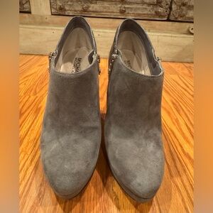 Michael Kors Slate Platform Bootie With MK logo Zipper Size 7M